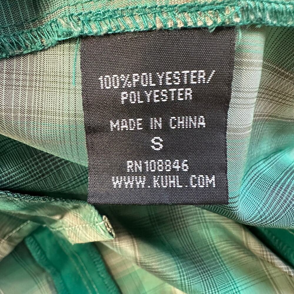 Kuhl Ionik Green Plaid Button Down Long Sleeve Shirt Small Woman's - Picture 4 of 7